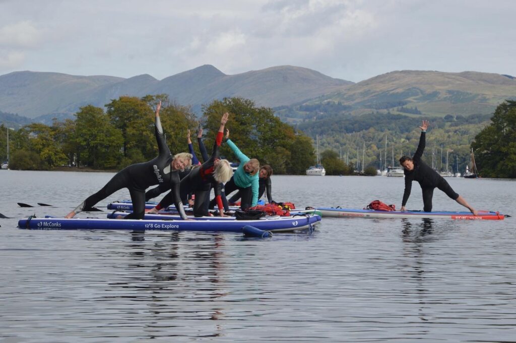 SUP Yoga on calm water